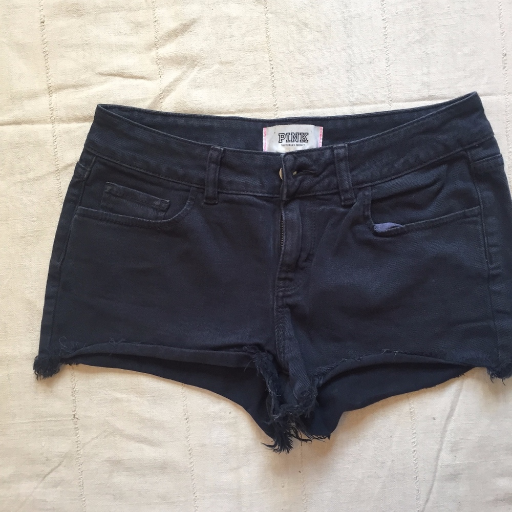 PINK by Victoria’s Secret Black Denim Cutoff Short